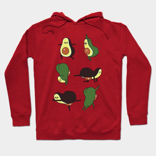 Avocado Yoga for Booty Hoodie by huebucket